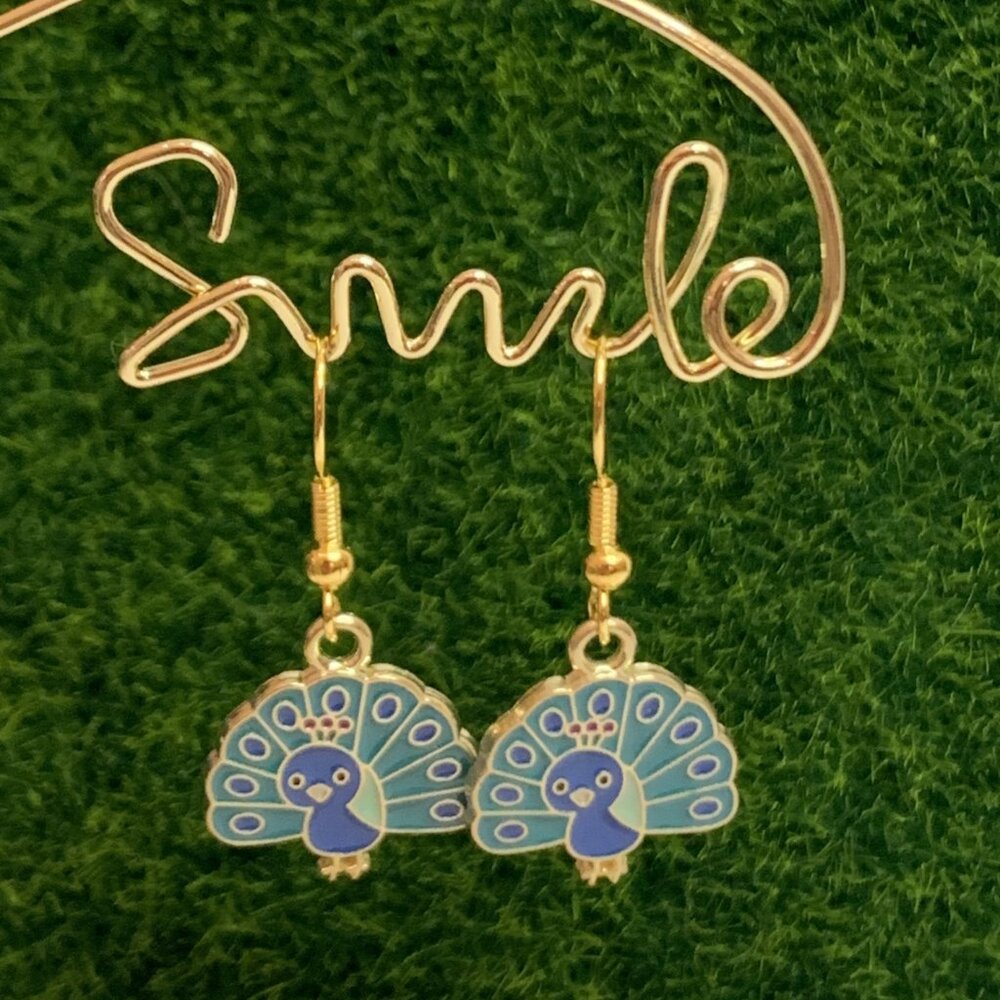 Peacock Earring, Bird Earring, Gift Idea, Peacock Jewelry, Turquoise Jewelry